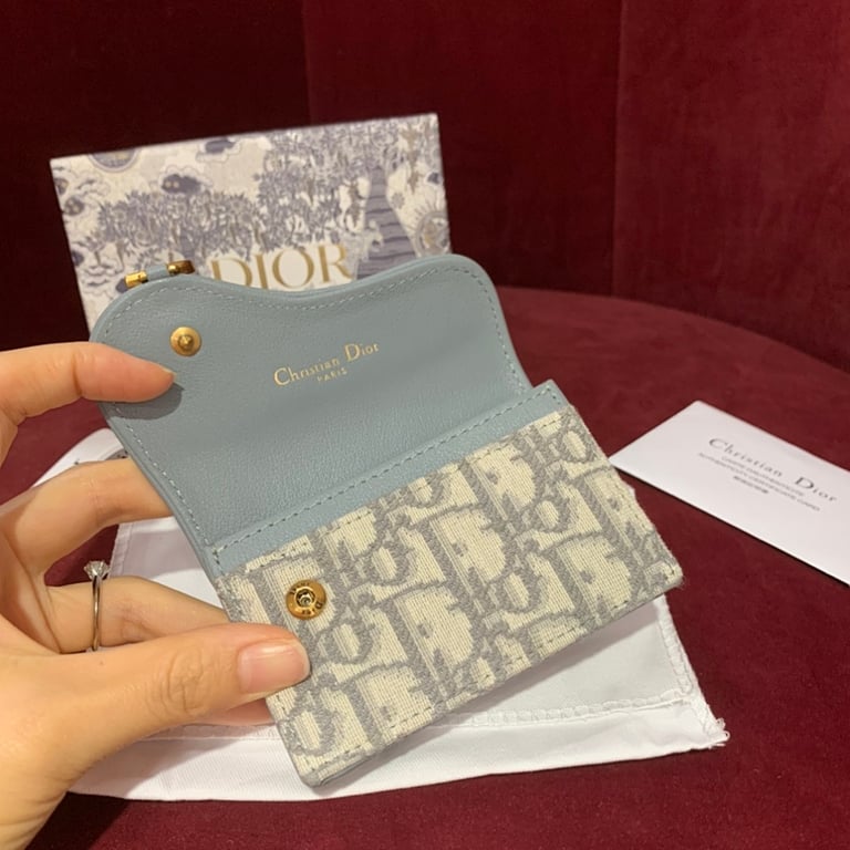 Dior Saddle Flap Card Holder Oblique Grey - 5