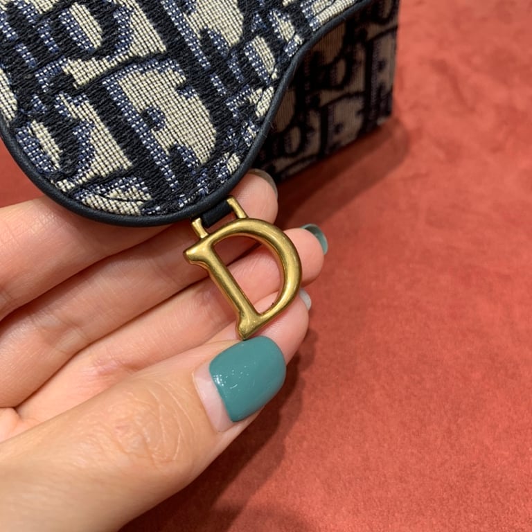 Dior Saddle Flap Card Holder Oblique Blue - 4