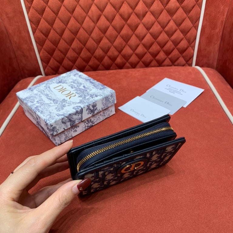 Dior 30 Montaigne Voyageur Wallet Blue Oblique - 8