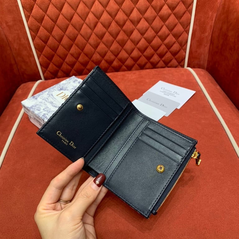 Dior Caro Dahlia Wallet Oblique Blue - 3