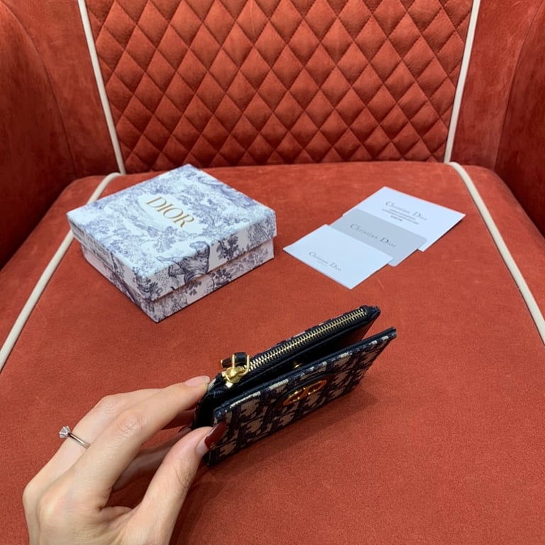 Dior Caro Dahlia Wallet Oblique Blue - 7