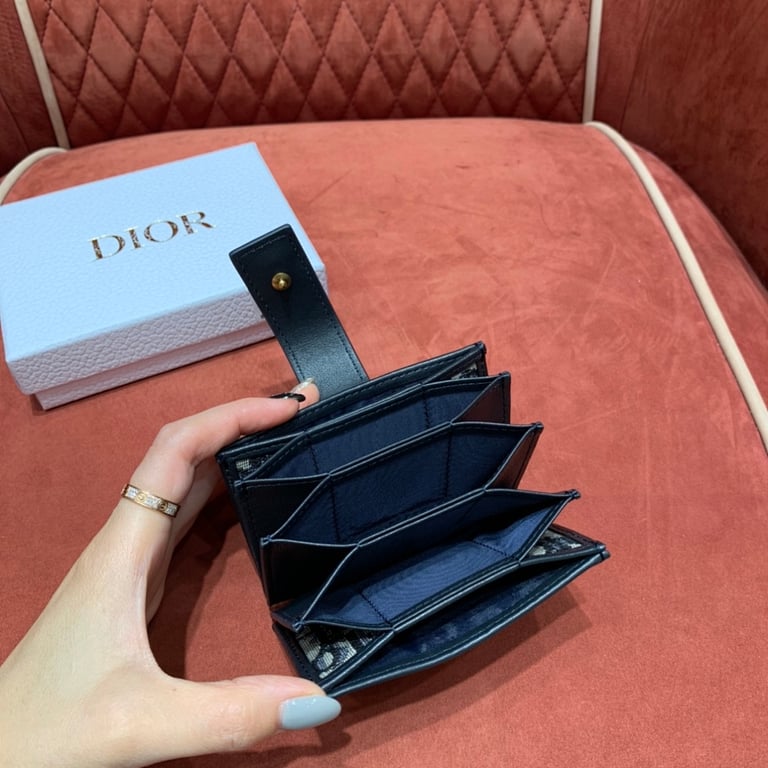 Dior Oblique Accordion Card Holder Blue - 3