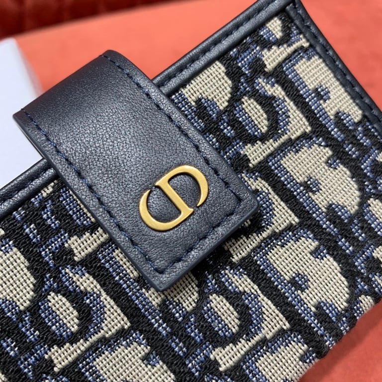 Dior Oblique Accordion Card Holder Blue - 4