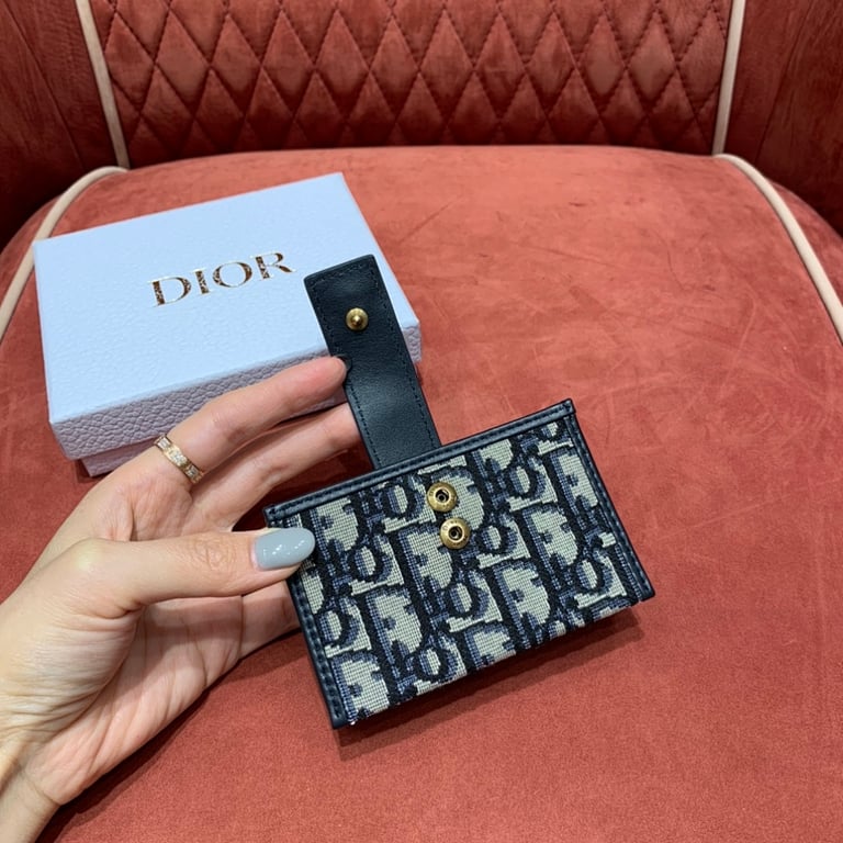 Dior Oblique Accordion Card Holder Blue - 6