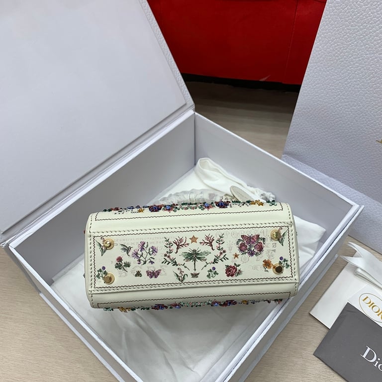 Dior Lady Dior Mini Garden Embroidery White - 4