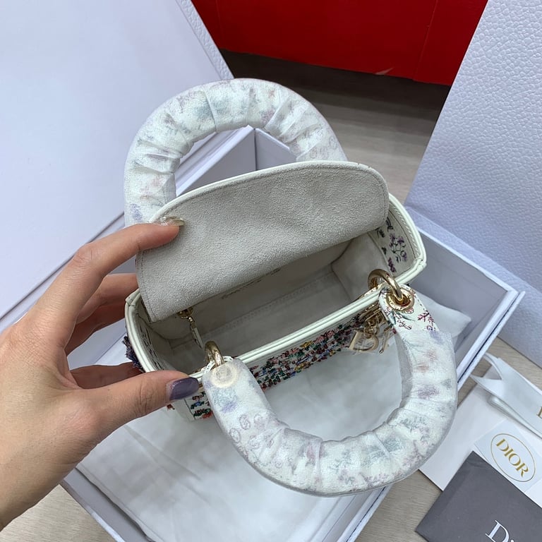 Dior Lady Dior Mini Garden Embroidery White - 5