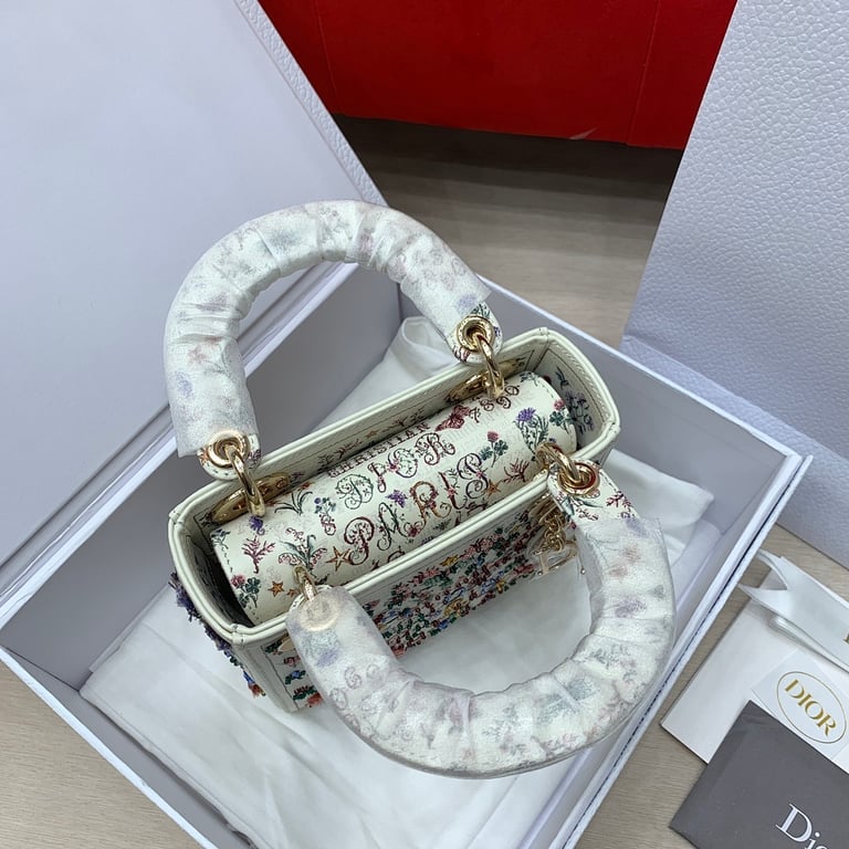 Dior Lady Dior Mini Garden Embroidery White - 6