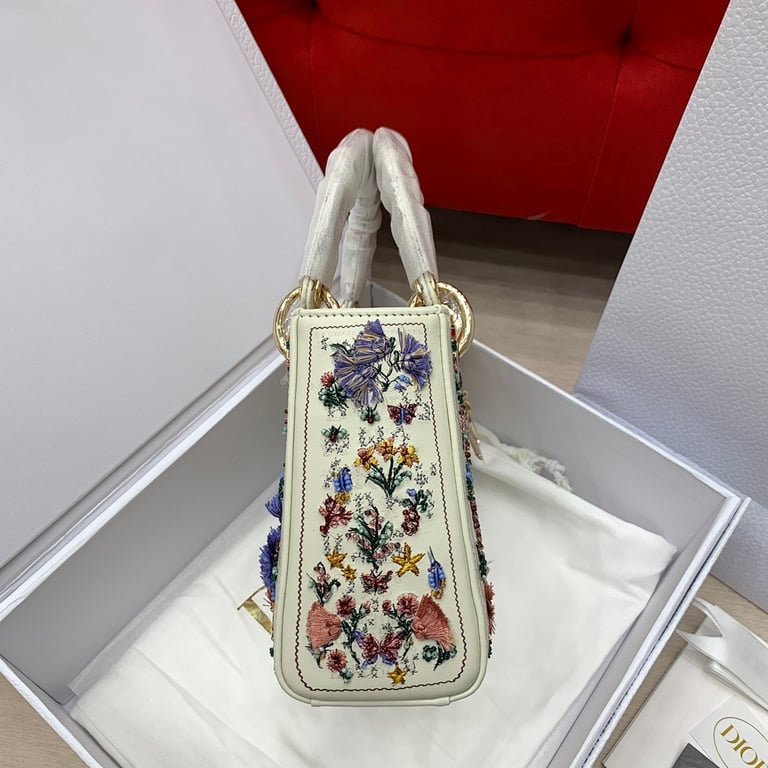 Dior Lady Dior Mini Garden Embroidery White - 7