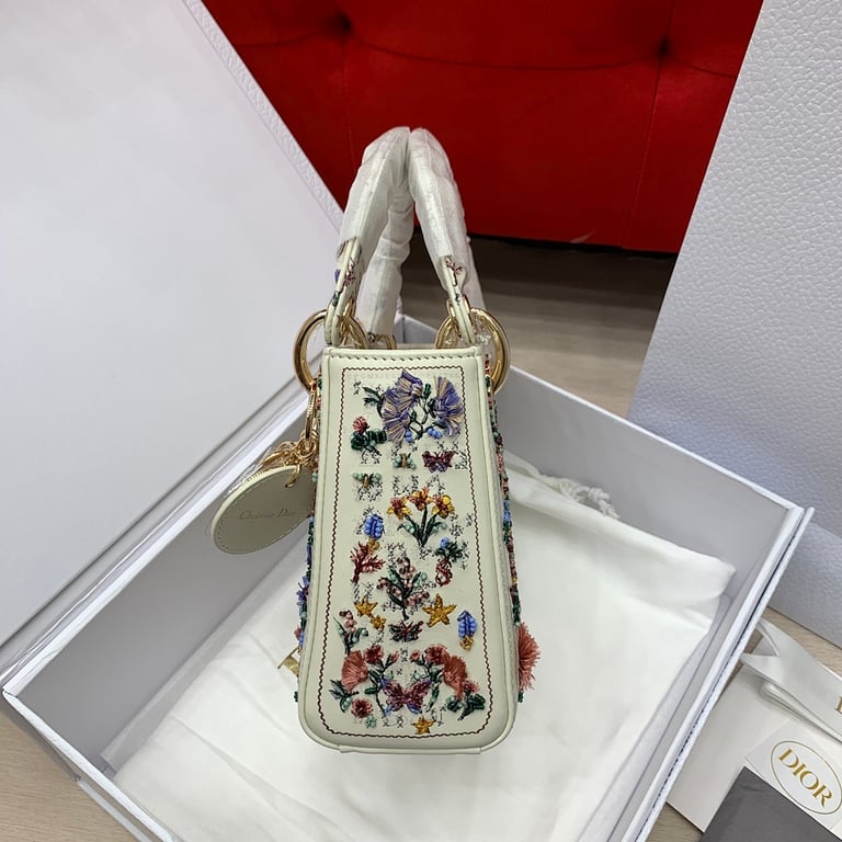 Dior Lady Dior Mini Garden Embroidery White - 8