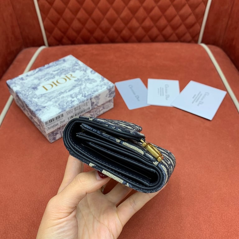 Dior Saddle Lotus Wallet Oblique Blue - 6