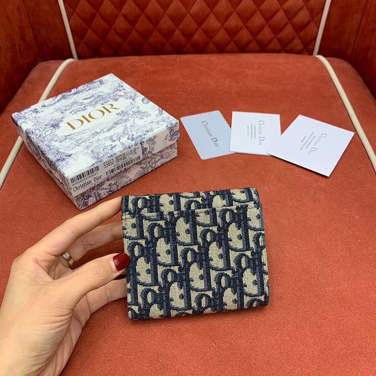 Dior Saddle Lotus Wallet Oblique Blue - 7