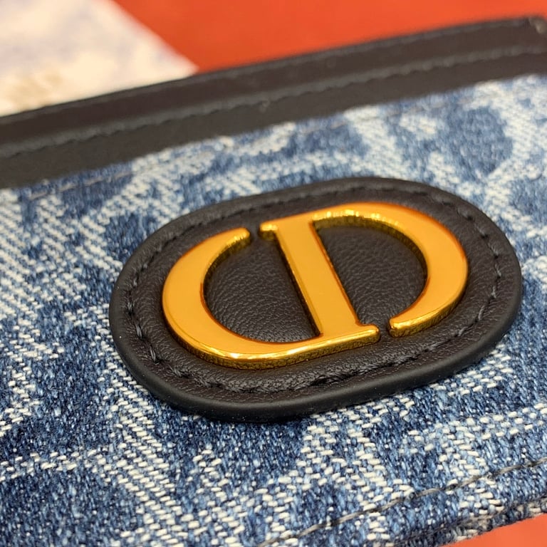 Dior 30 Montaigne Card Holder Blue Denim Oblique - 4