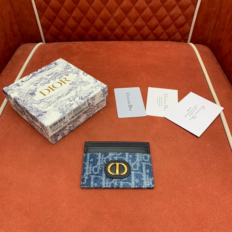 Dior 30 Montaigne Card Holder Blue Denim Oblique - 9