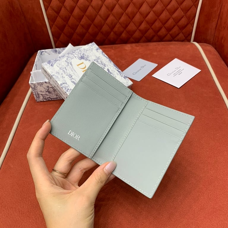 Dior CD Diamond Bifold Card Holder Grey - 4