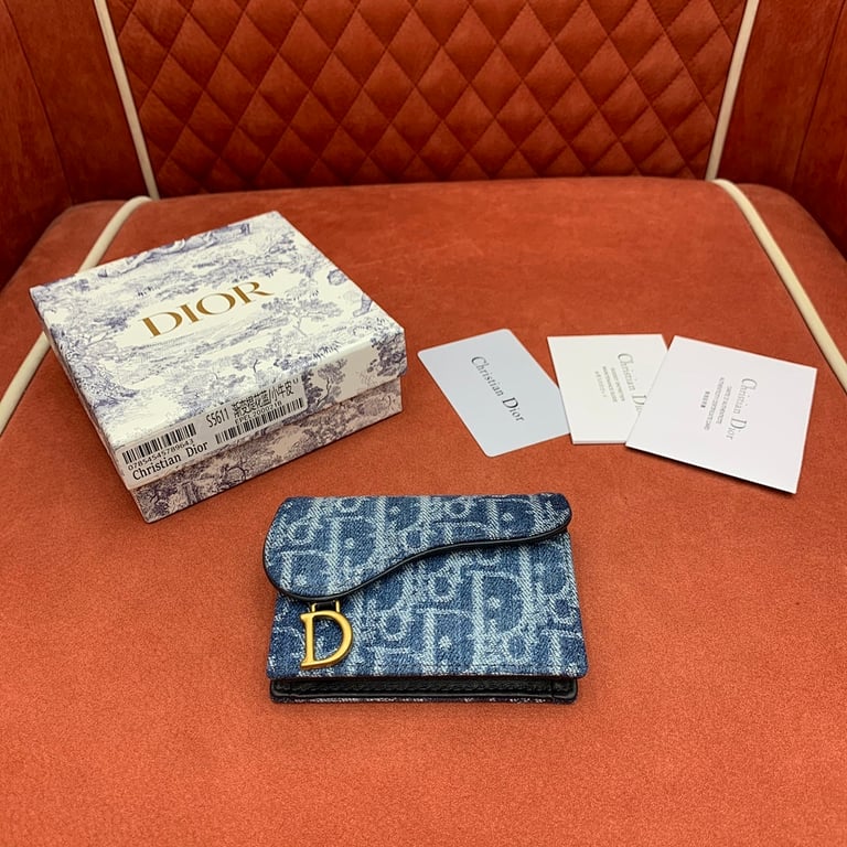 Dior Saddle Card Holder Blue Denim Oblique - 8