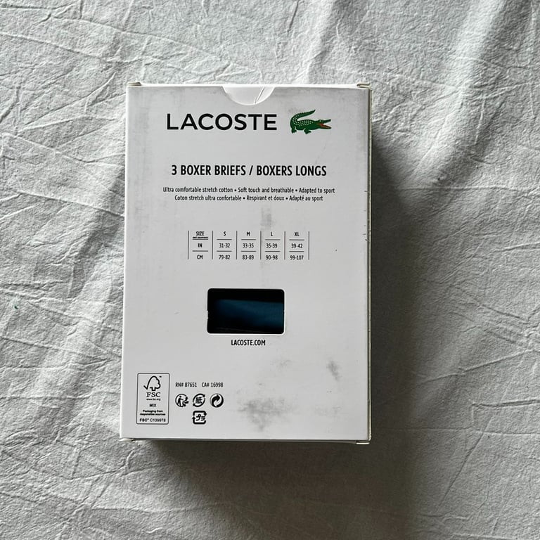 Lacoste Iconic Cotton Stretch Boxer Briefs 3-Pack - 12