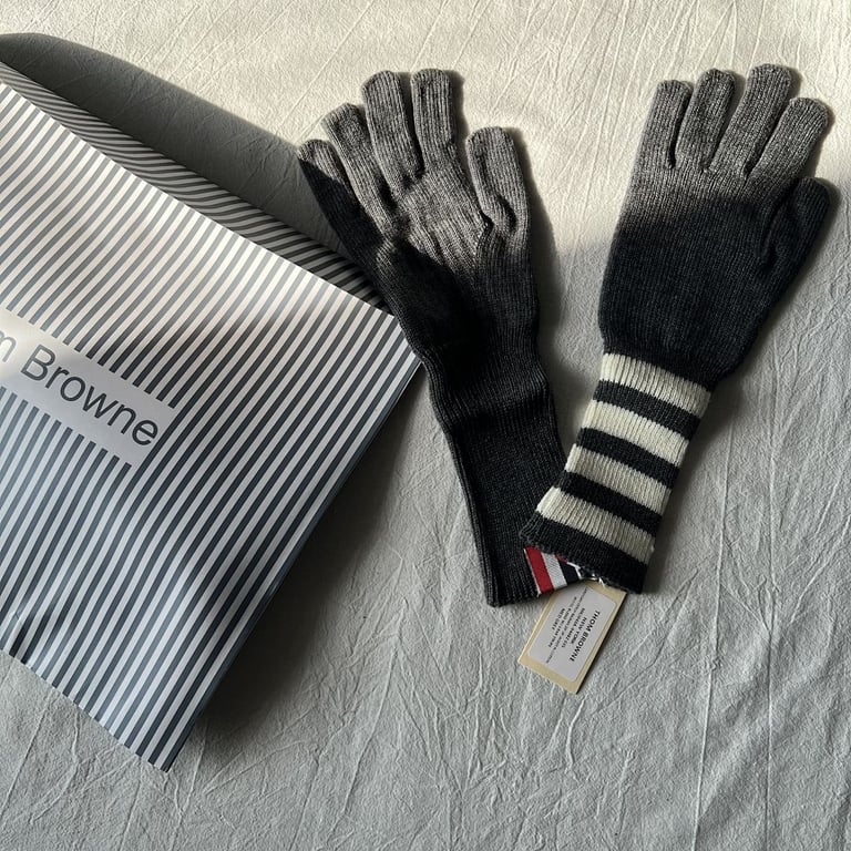 Thom Browne 4-Bar Stripe Wool Gloves - 2