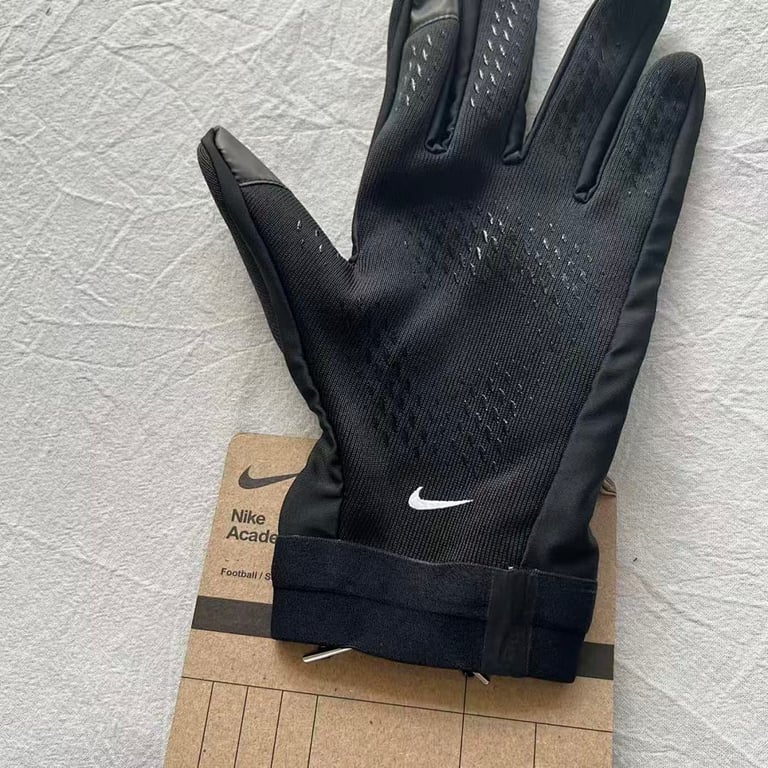 Nike Academy Therma-FIT Football Gloves Black White - 5