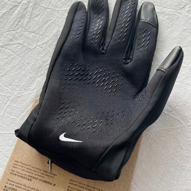 Nike Academy Therma-FIT Football Gloves Black White - 7