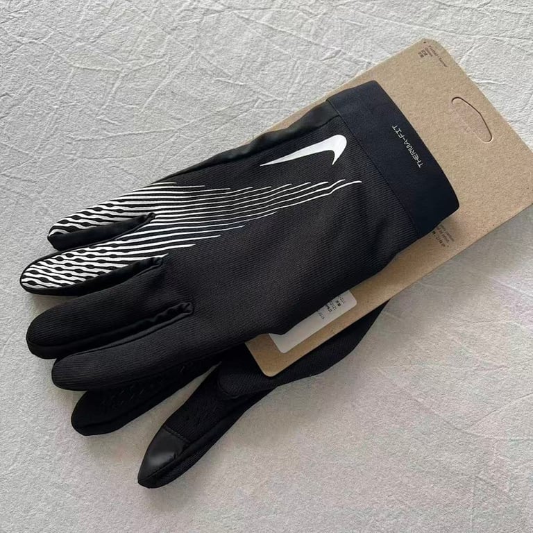 Nike Academy Therma-FIT Football Gloves Black White - 8