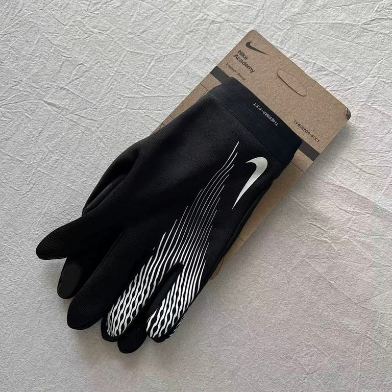 Nike Academy Therma-FIT Football Gloves Black White - 9