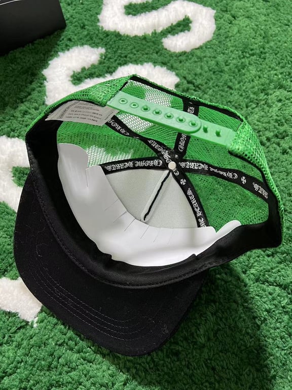 Chrome Hearts CH Hollywood Trucker Hat Black Green - 12
