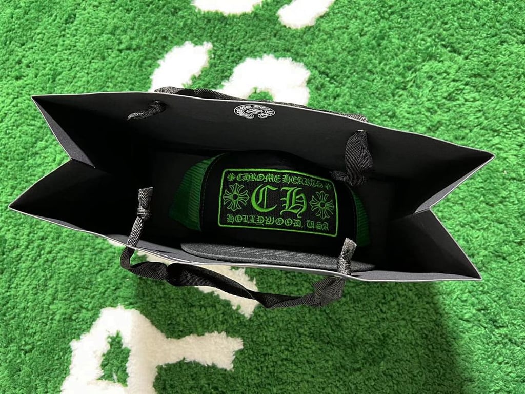 Chrome Hearts CH Hollywood Trucker Hat Black Green - 5
