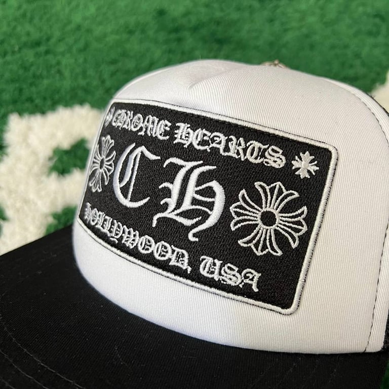 Chrome Hearts Hollywood Trucker Hat Black/White - 5