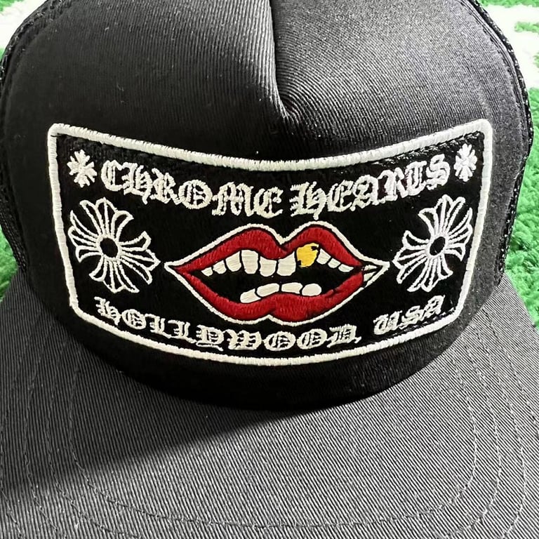 Chrome Hearts Matty Boy Lips Trucker Hat Black - 12