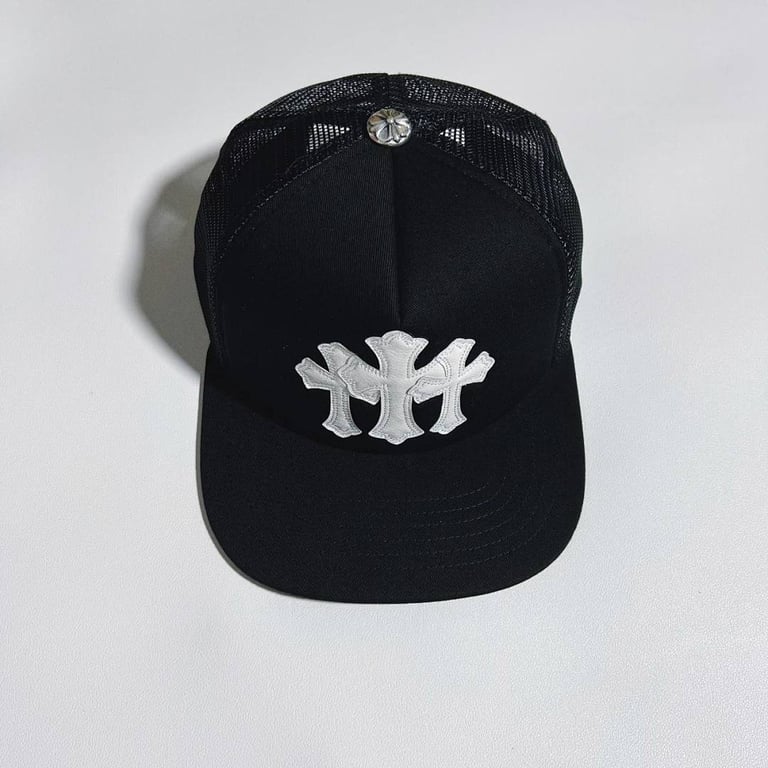 Chrome Hearts Triple Cross Trucker Hat Black - 5