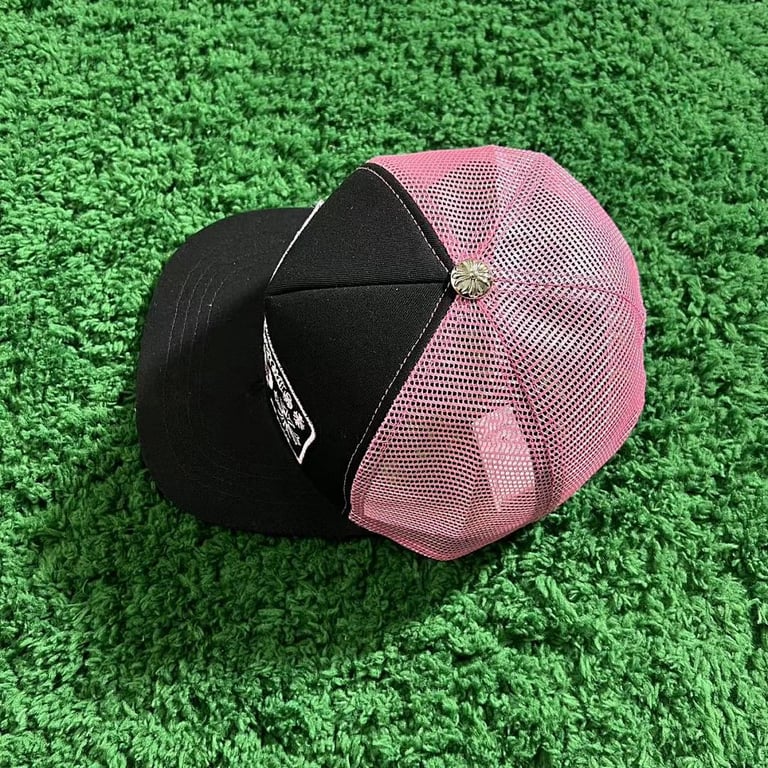 Chrome Hearts Pink Black Trucker Hat - 14