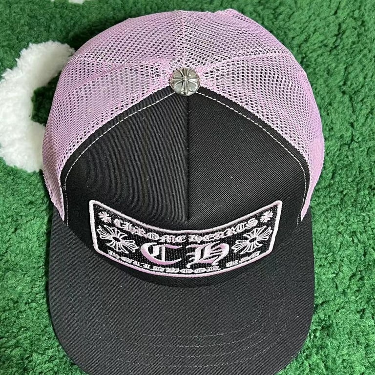 Chrome Hearts Pink Black Trucker Hat - 5