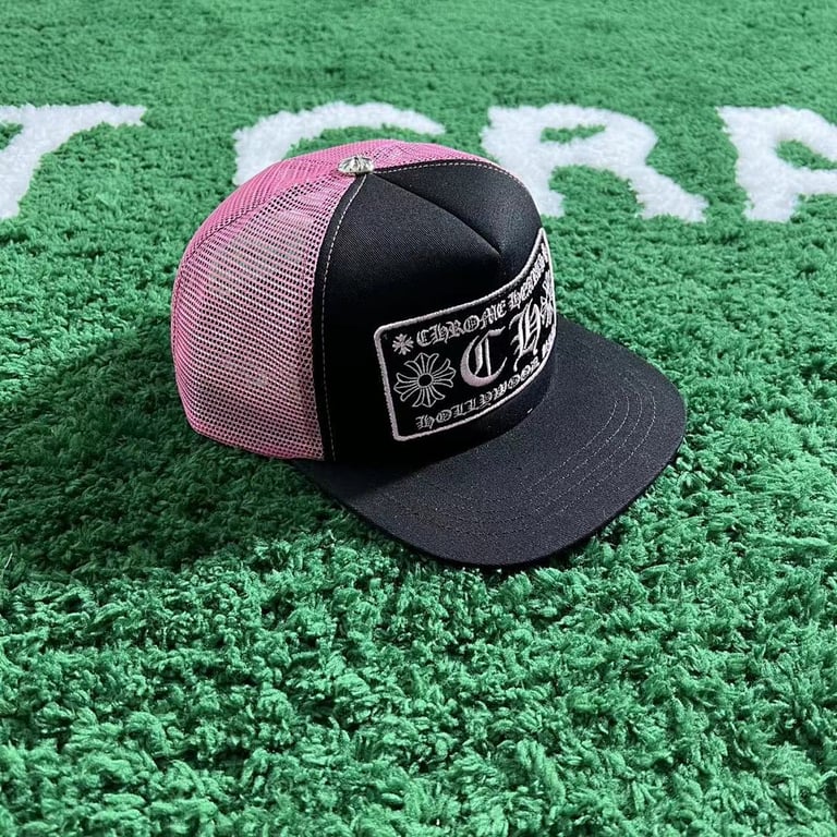 Chrome Hearts Pink Black Trucker Hat - 6