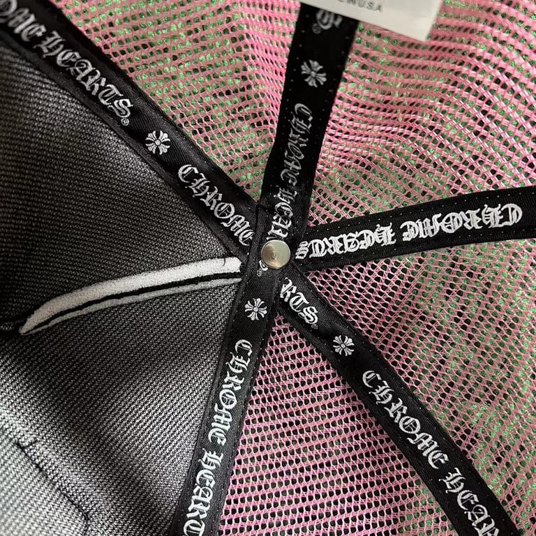 Chrome Hearts Pink Black Trucker Hat - 8