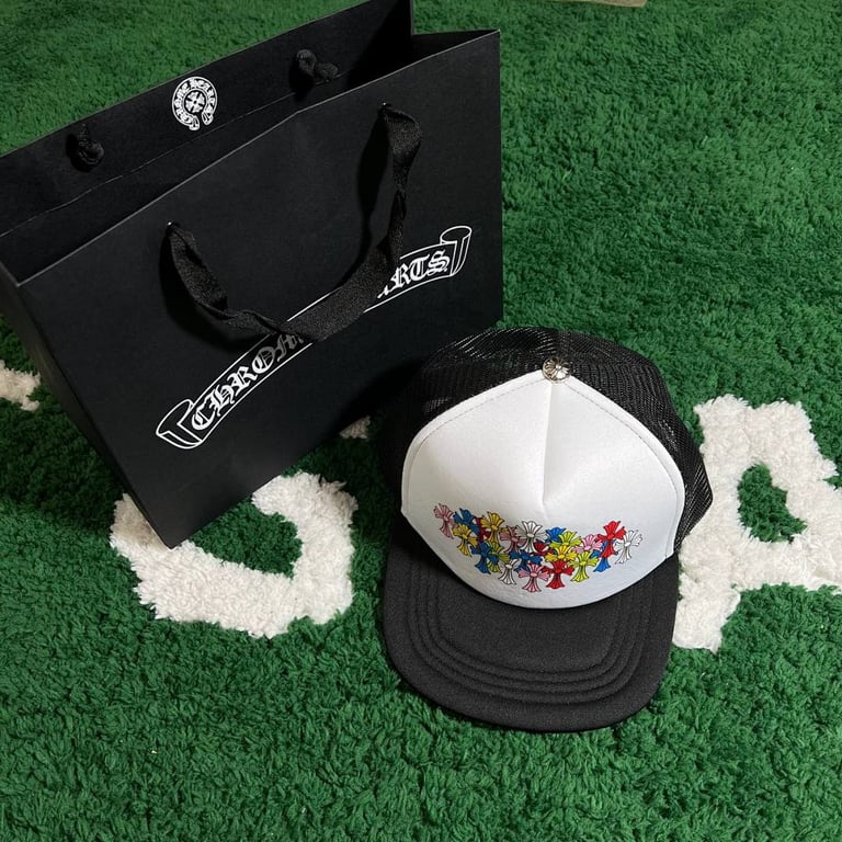 Chrome Hearts Multicolor Cross White Trucker Hat - 24