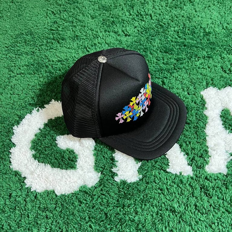 Chrome Hearts Multi Color Cross Trucker Hat Black - 11