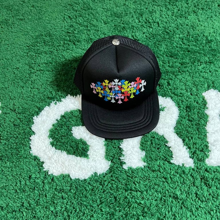 Chrome Hearts Multi Color Cross Trucker Hat Black - 12