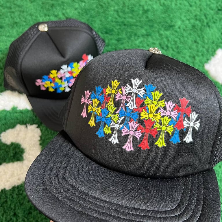 Chrome Hearts Multi Color Cross Trucker Hat Black - 13