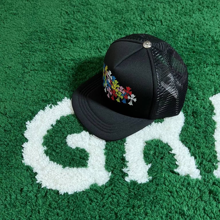Chrome Hearts Multi Color Cross Trucker Hat Black - 16