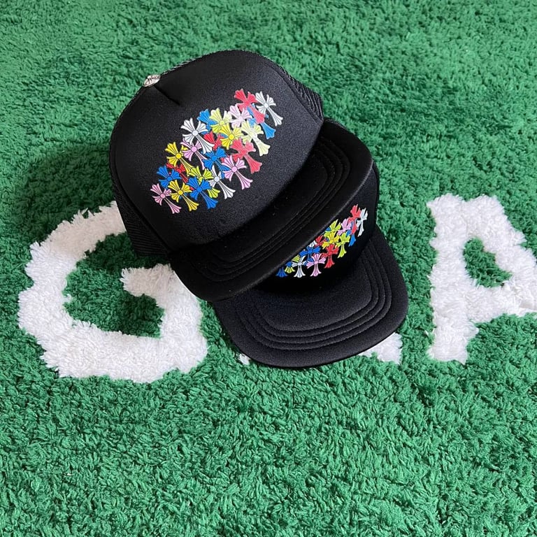 Chrome Hearts Multi Color Cross Trucker Hat Black - 7