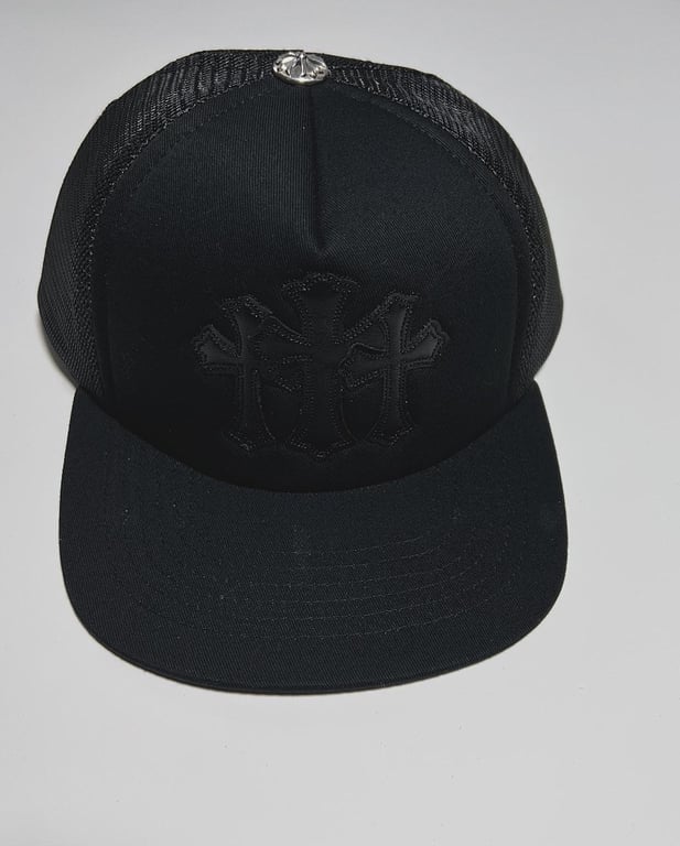 Chrome Hearts Triple Cross Trucker Hat Black - 13