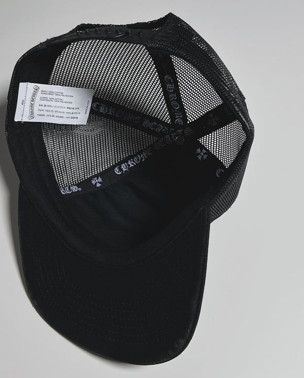 Chrome Hearts Triple Cross Trucker Hat Black - 10