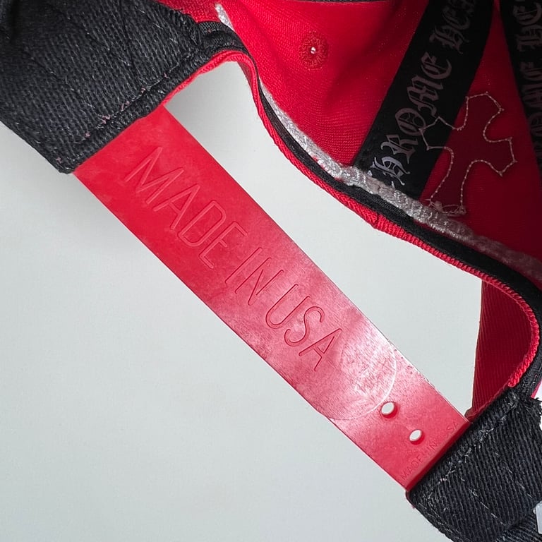 Chrome Hearts Red Leather Patch Cross Cap - 12
