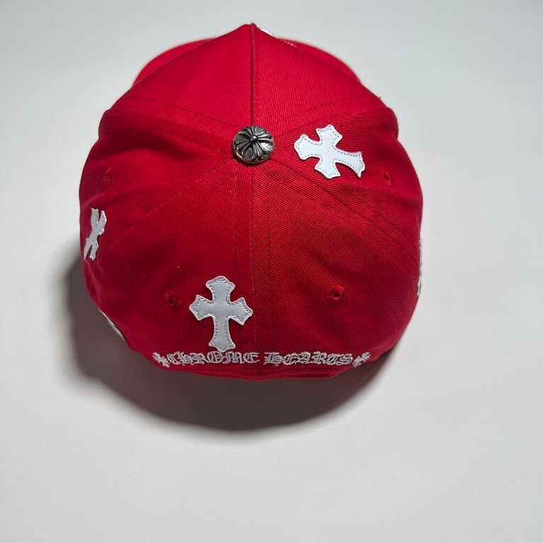 Chrome Hearts Red Leather Patch Cross Cap - 14
