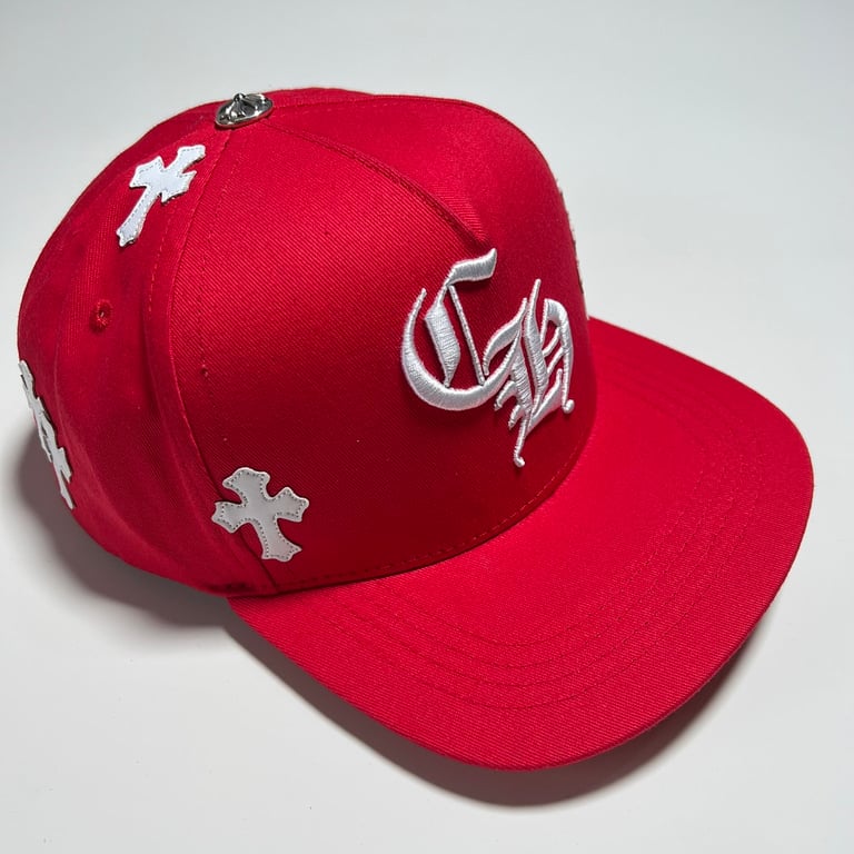 Chrome Hearts Red Leather Patch Cross Cap - 16