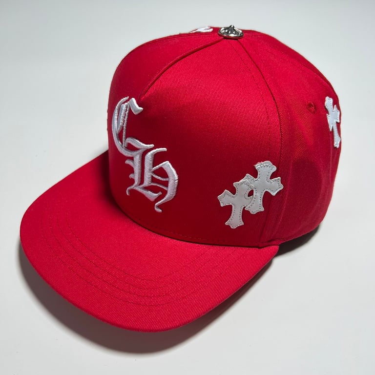 Chrome Hearts Red Leather Patch Cross Cap - 17
