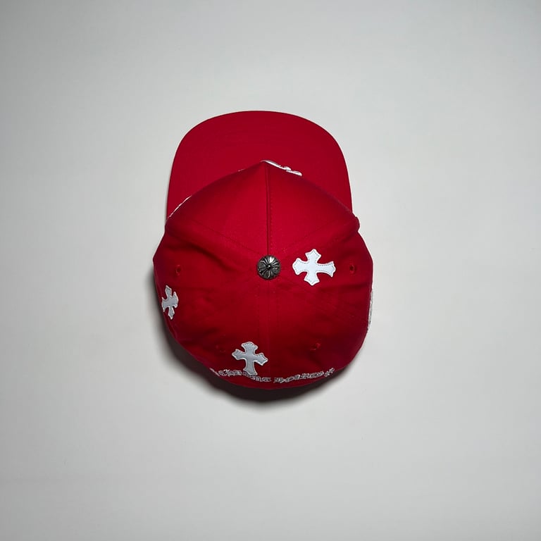 Chrome Hearts Red Leather Patch Cross Cap - 18