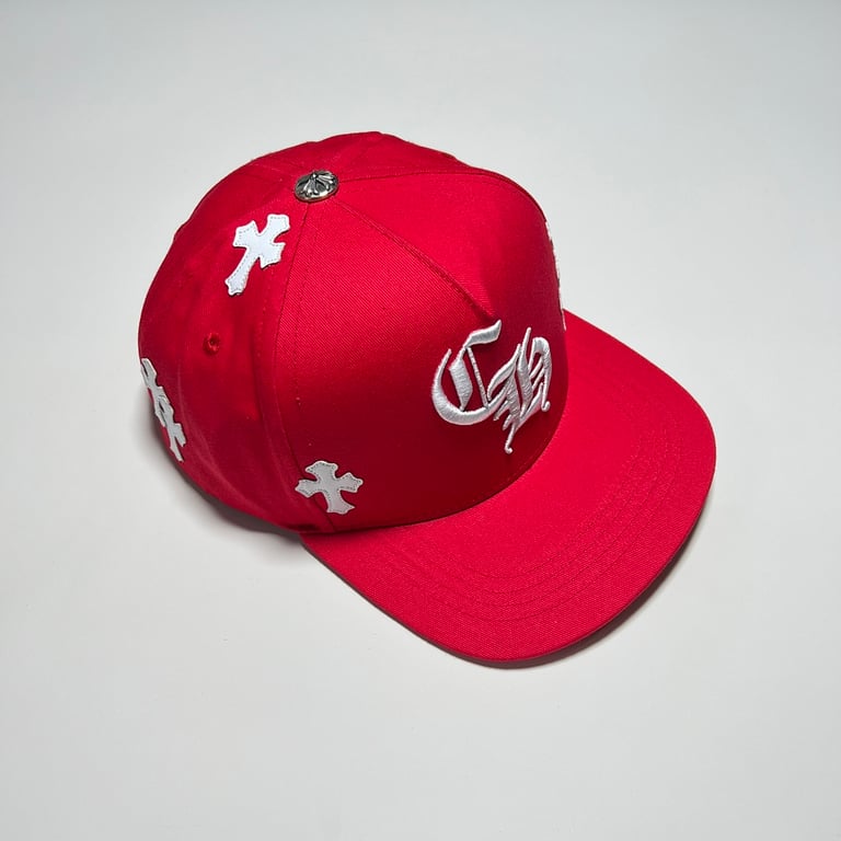 Chrome Hearts Red Leather Patch Cross Cap - 20
