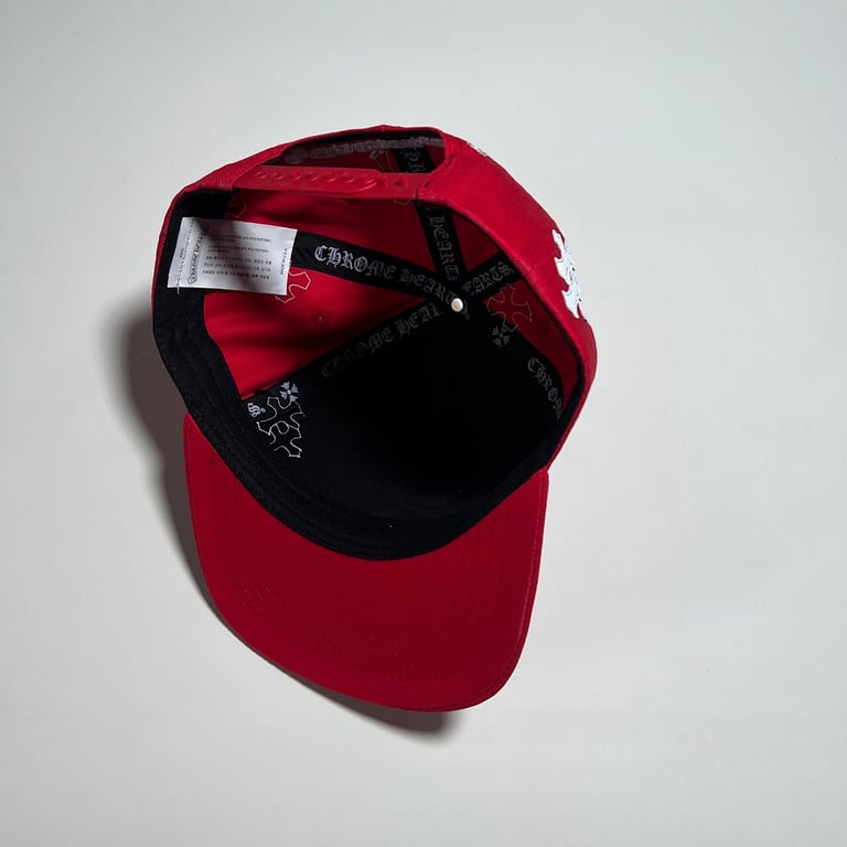 Chrome Hearts Red Leather Patch Cross Cap - 22