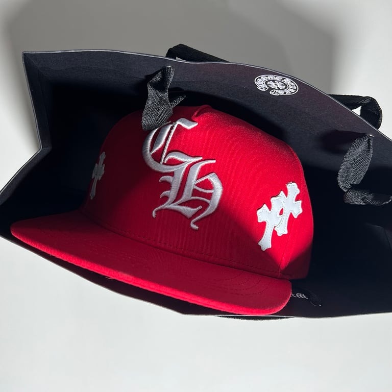 Chrome Hearts Red Leather Patch Cross Cap - 6
